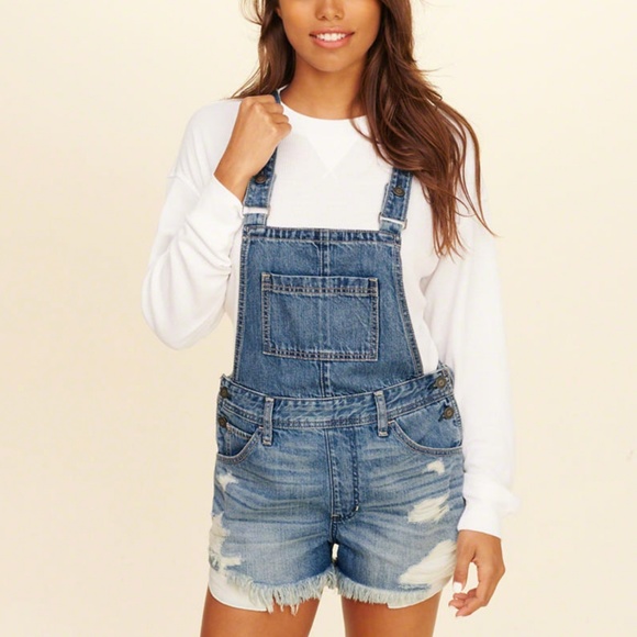 overall shorts hollister